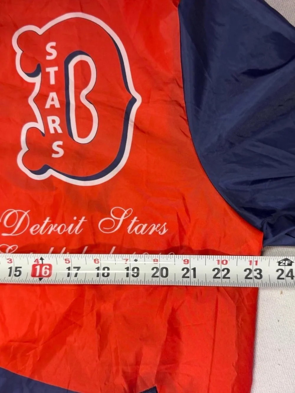 Detroit Stars Colorblock Windbreaker Jacket - Red & Navy size: Medium